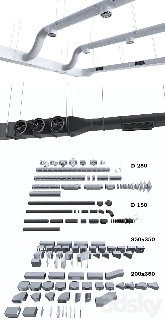 Ventilation system 3DSMax File - thumbnail 2