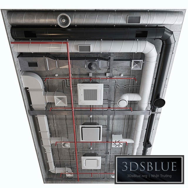 Ventilation system set 01 3DS Max - thumbnail 3