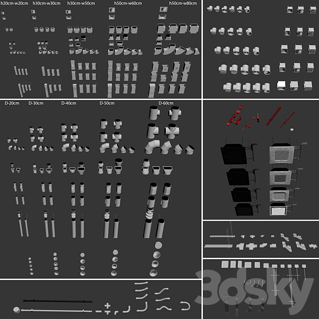 Ventilation system set 01 3DSMax File - thumbnail 4