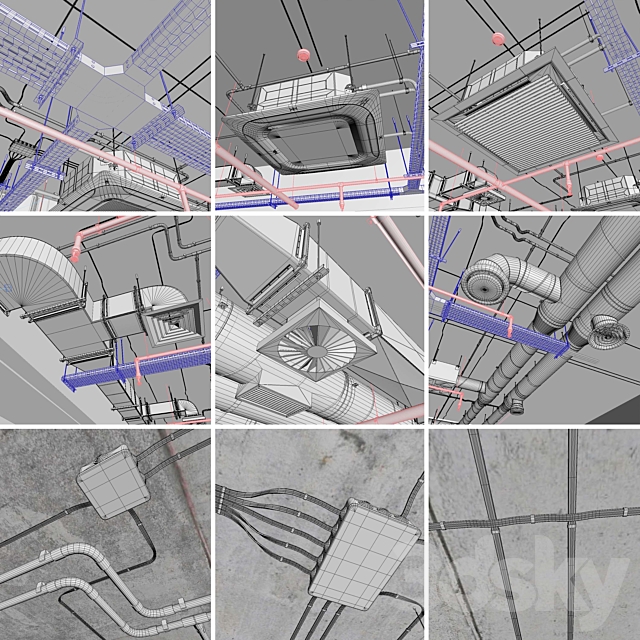 Ventilation system set 01 3DSMax File - thumbnail 5