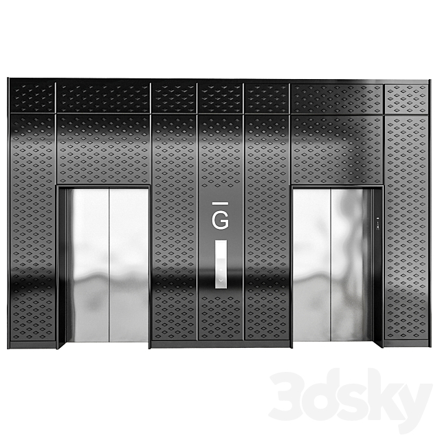 Wall panel Elevator 3 3DS Max Model - thumbnail 2