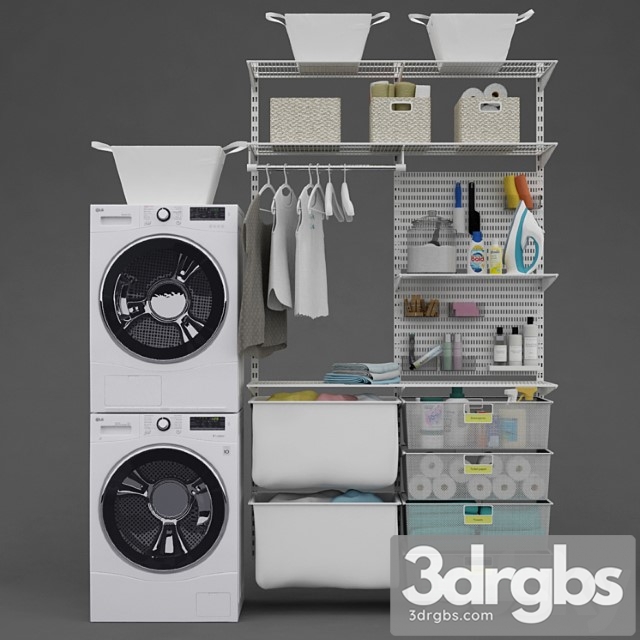 Washer And Dryer Lg And Laundry 3dsmax Download - thumbnail 1