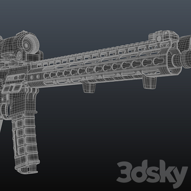 Weapon Custom AR-15 3ds Max - thumbnail 2