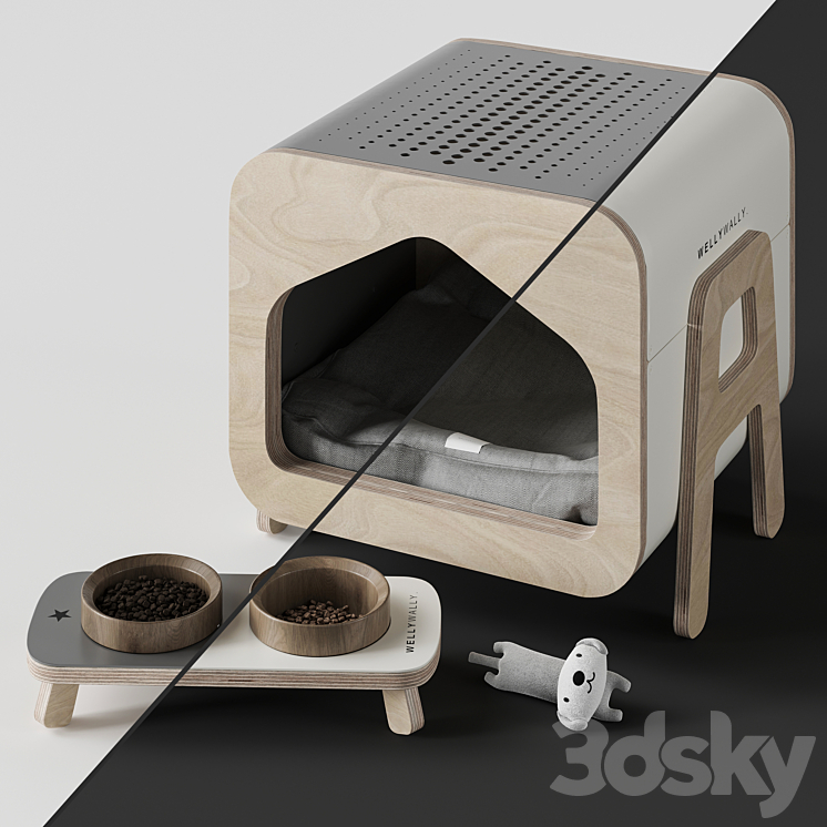 WeelyWally Oslo house and Toscana pet feeder 3DS Max - thumbnail 2