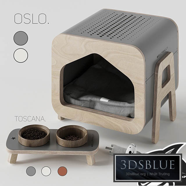 WeelyWally Oslo house and Toscana pet feeder 3DS Max - thumbnail 3