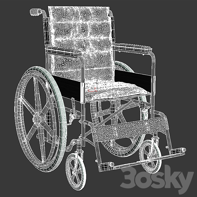 Wheelchair FS809-b 3DS Max Model - thumbnail 2