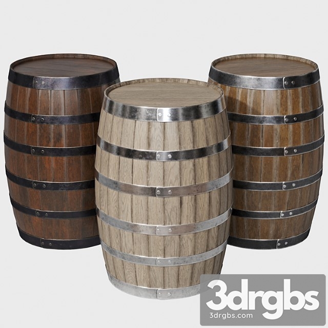 Wooden barrels 3dsmax Download - thumbnail 1