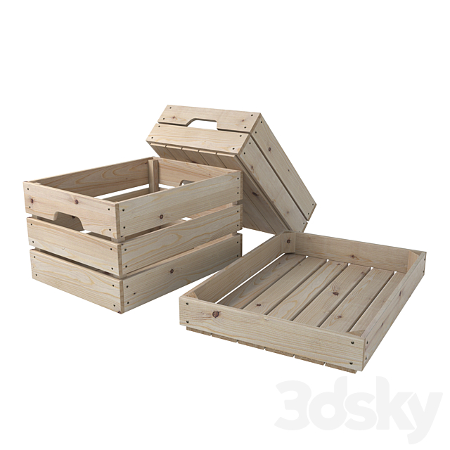 Wooden boxes (3 pcs.) 3DSMax File - thumbnail 2