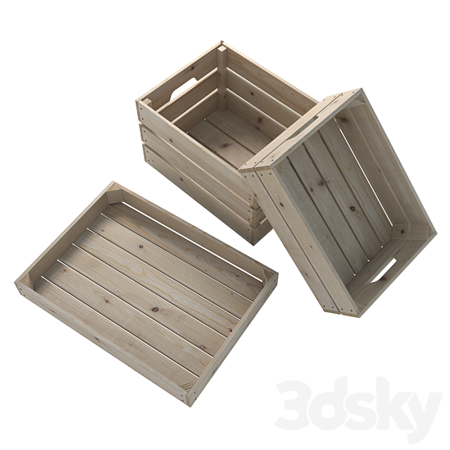 Wooden boxes (3 pcs.) 3DSMax File - thumbnail 3