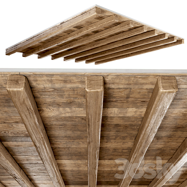 Wooden ceiling _ Wooden pitched ceiling 3DSMax File - thumbnail 1