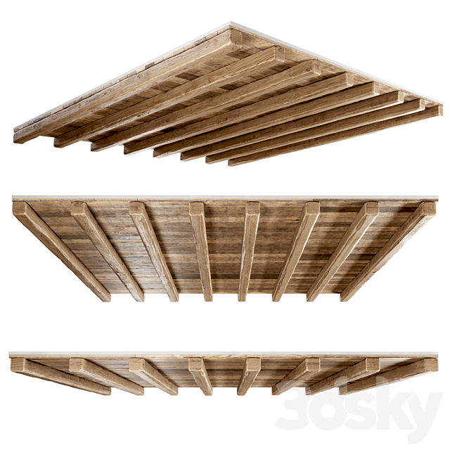 Wooden ceiling _ Wooden pitched ceiling 3DSMax File - thumbnail 3