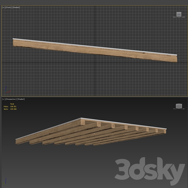 Wooden ceiling _ Wooden pitched ceiling 3DSMax File - thumbnail 5