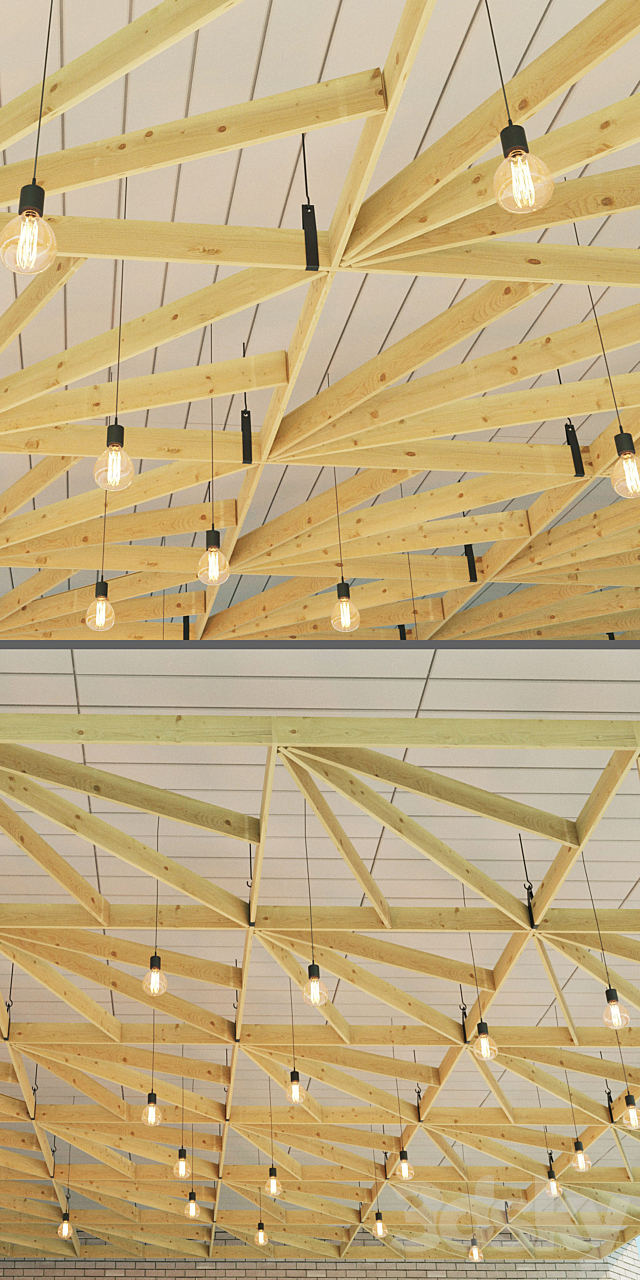 Wooden suspended ceiling 4 3DSMax File - thumbnail 3