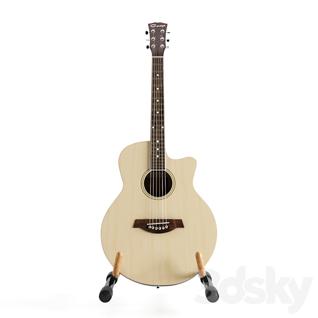 Acoustic Guitar Caraya 3DS Max Model - thumbnail 2