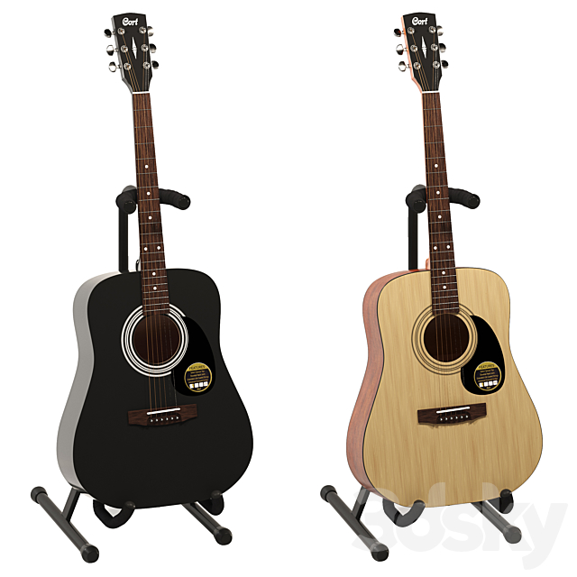 Acoustic Guitar Cort AD810 OP 3DSMax File - thumbnail 3