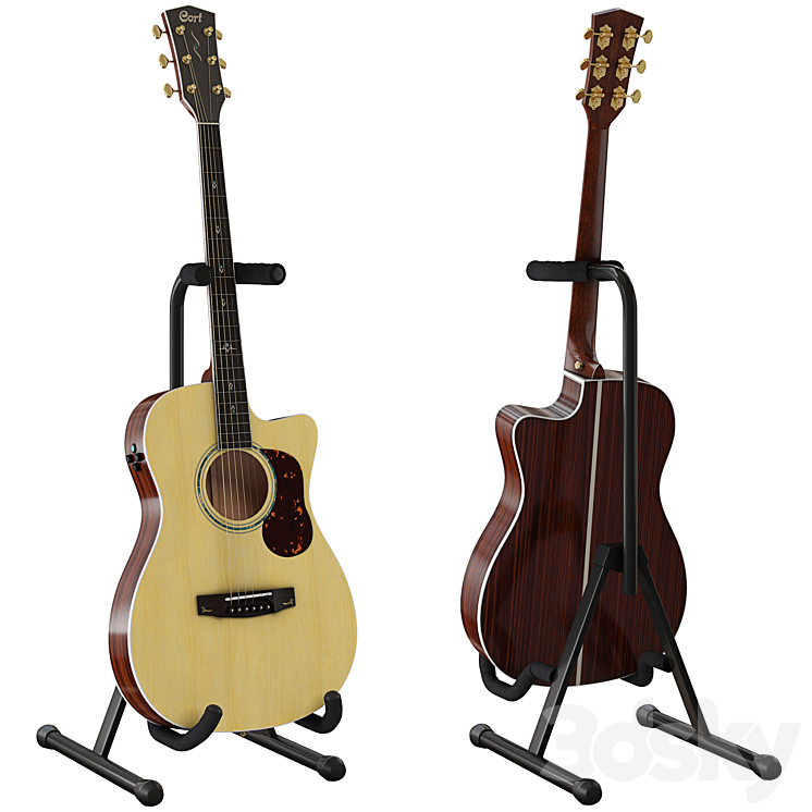 Acoustic Guitar Cort OC8 Natural 3DS Max Model - thumbnail 3