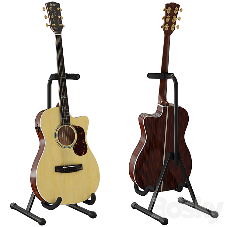 Acoustic Guitar Cort OC8 Natural 3DS Max - thumbnail 1