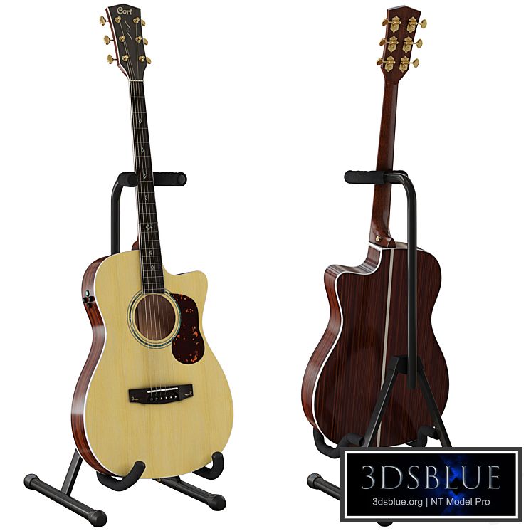 Acoustic Guitar Cort OC8 Natural 3DS Max - thumbnail 3