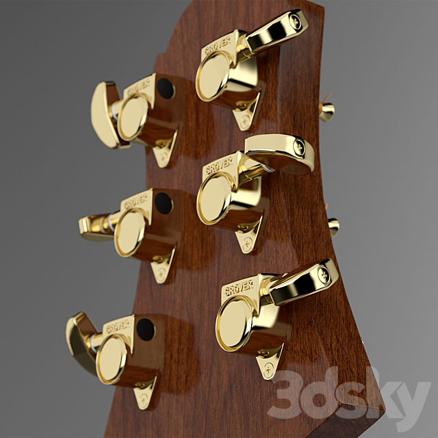 Acoustic guitar Samick Greg Bennet design J-8 and rack 3DS Max Model - thumbnail 3