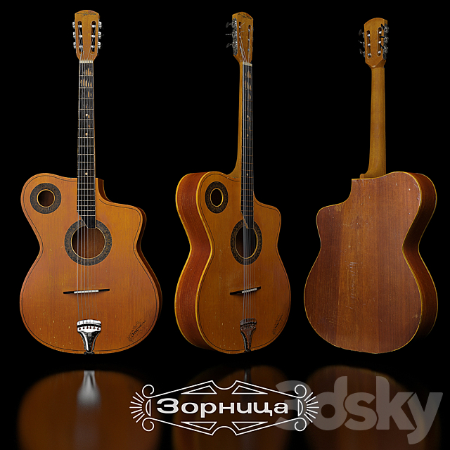 Acoustic Guitar “Zornitsa” 3DS Max Model - thumbnail 2