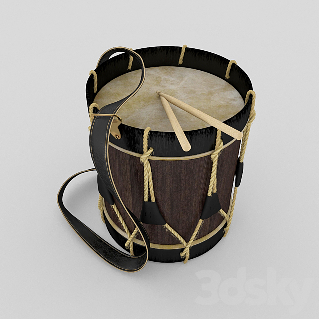 Ancient hussar drum 3ds Max - thumbnail 1