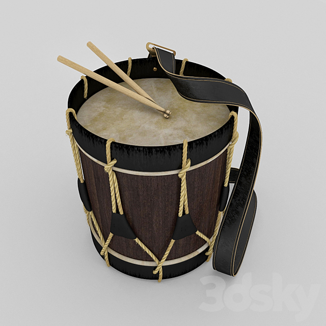 Ancient hussar drum 3ds Max - thumbnail 2