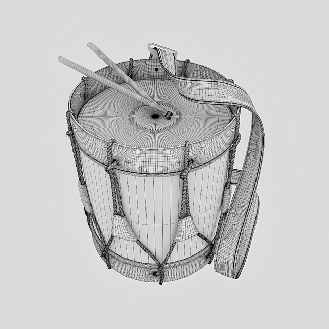 Ancient hussar drum 3ds Max - thumbnail 3