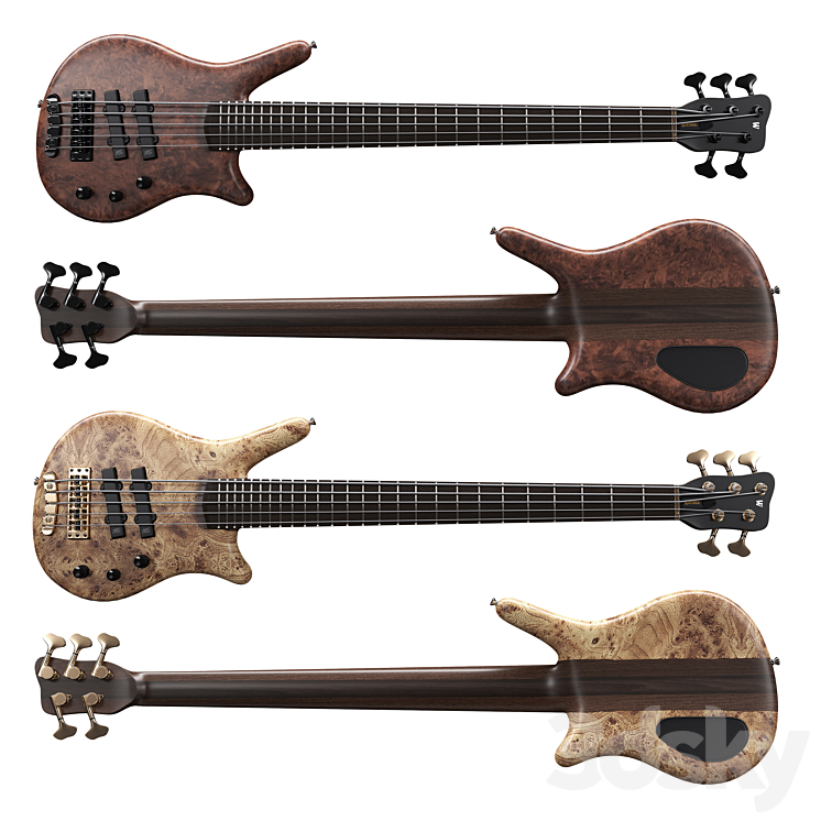 Bass Guitar Warwick Thumb NT 5 3DS Max - thumbnail 2