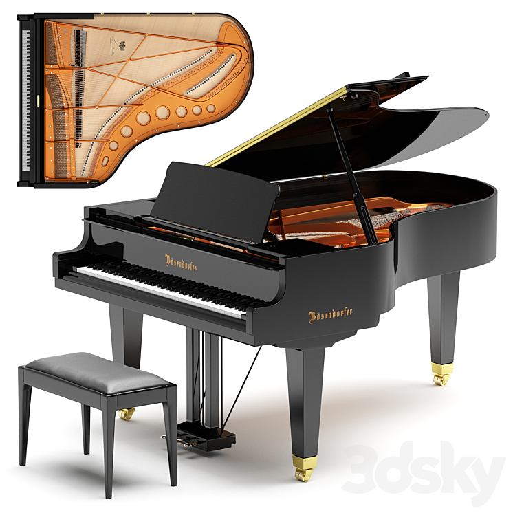 Bosendorfer 200 3DS Max Model - thumbnail 1