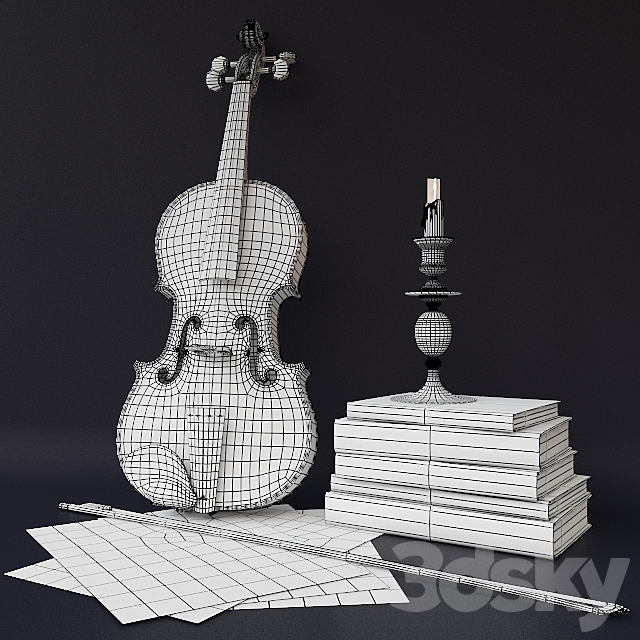 Decorative set of “Violin” 3DSMax File - thumbnail 3