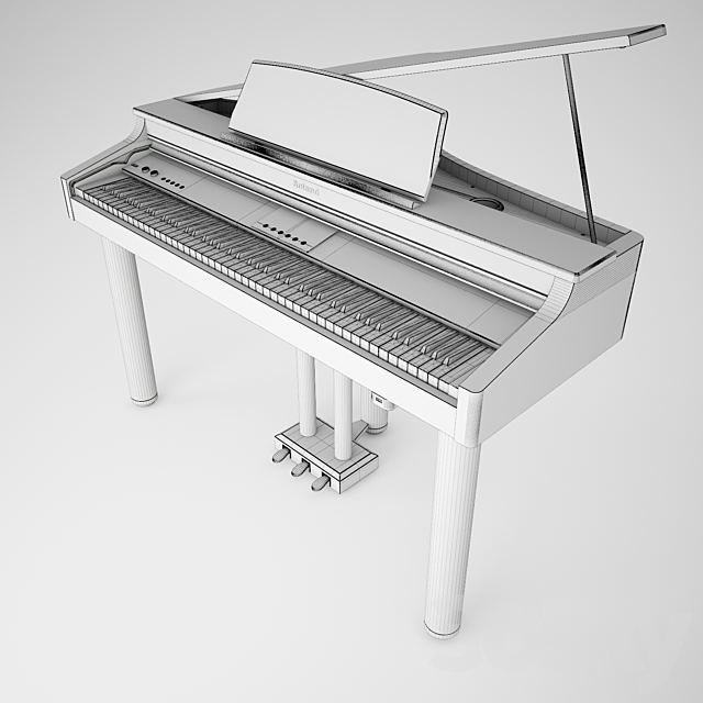 Digital mini piano Roland RG-1F 3DS Max Model - thumbnail 3