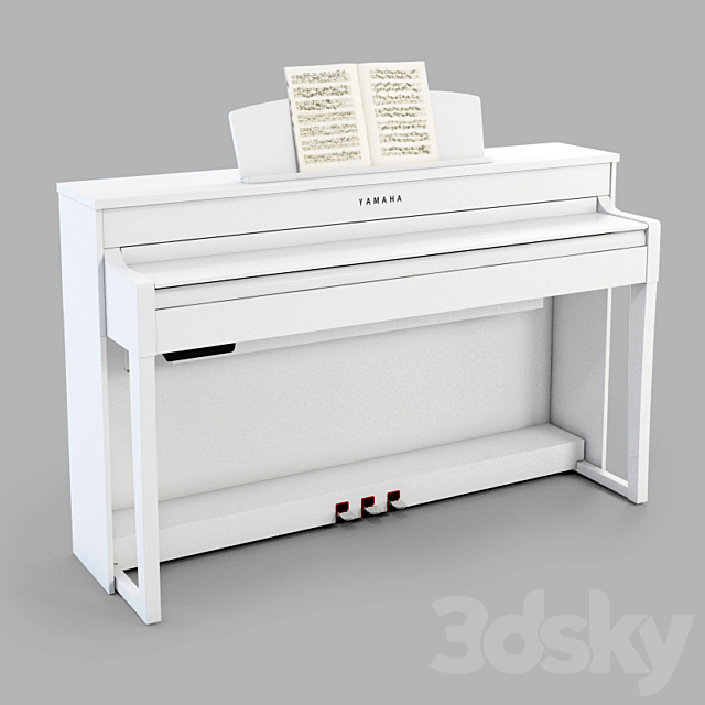 Digital piano YAMAHA Clavinova Cpl 535 3DS Max Model - thumbnail 2