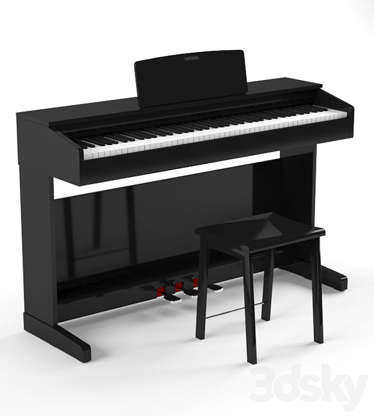 Digital piano YAMAHA YDP-143 WH & B 3DS Max - thumbnail 1