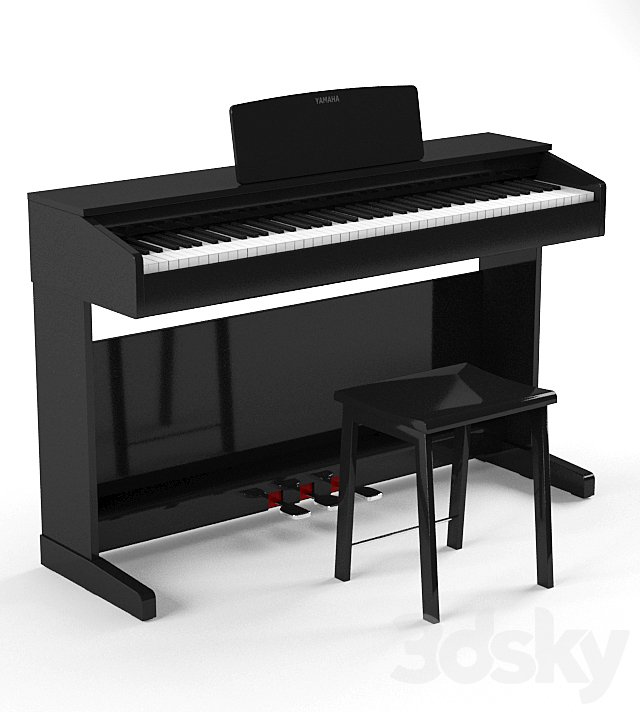 Digital piano YAMAHA YDP-143 WH & B 3DSMax File - thumbnail 1