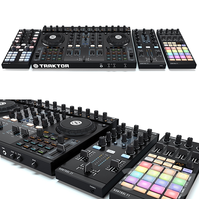 DJ System Native instruments Traktor Kontrol s4 x1 z1 f1 3ds Max - thumbnail 1