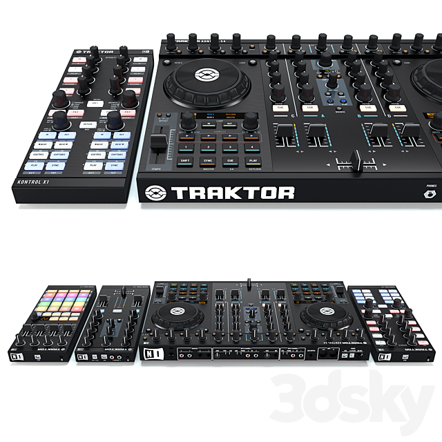 DJ System Native instruments Traktor Kontrol s4 x1 z1 f1 3ds Max - thumbnail 2