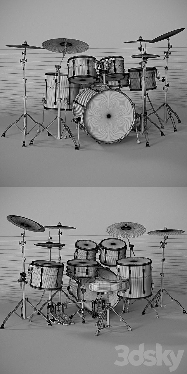 Drum Kit Tama Superstar Custom 3DSMax File - thumbnail 3