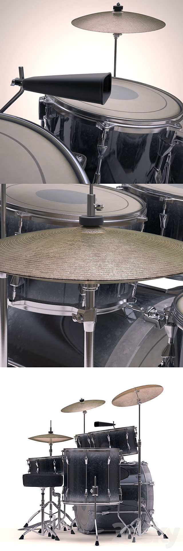 Drum set 3ds Max - thumbnail 2