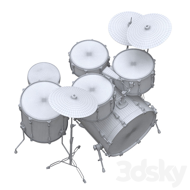 Drum set 3ds Max - thumbnail 3