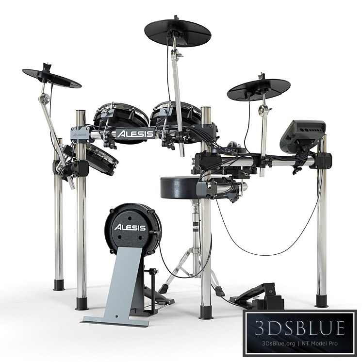 Drum set ALESIS surge mesh kit. Musical instrument 3DS Max - thumbnail 3