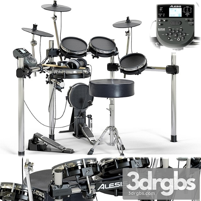 Drum Set ALESIS Surge Mesh Kit Musical Instrument 3dsmax Download - thumbnail 1