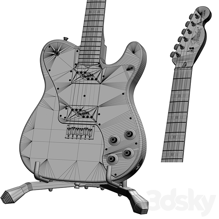 Electric Guitar Fender Telecaster 3DS Max - thumbnail 2