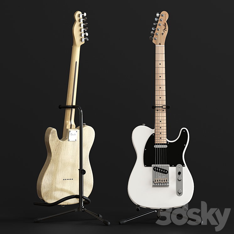 Electric Guitar Fender Telecaster 3DS Max - thumbnail 2