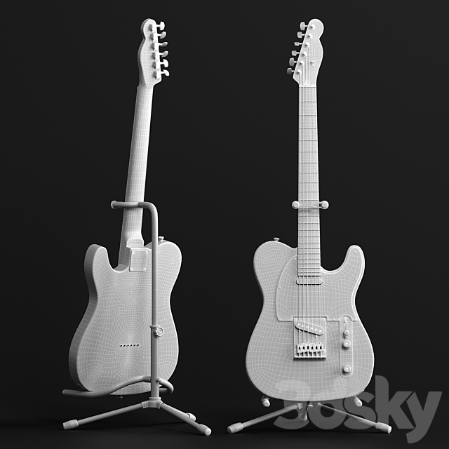 Electric Guitar Fender Telecaster 3DSMax File - thumbnail 5