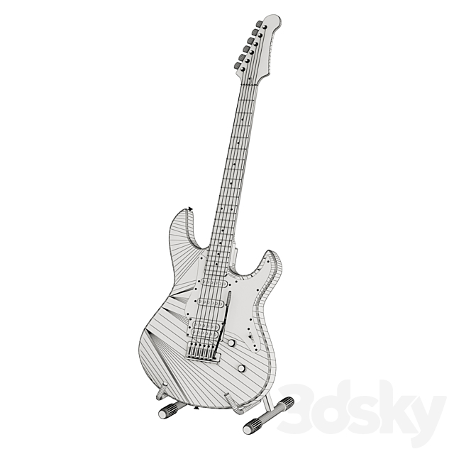 Electric Guitar Yamaha Pacifica012 3DS Max Model - thumbnail 2