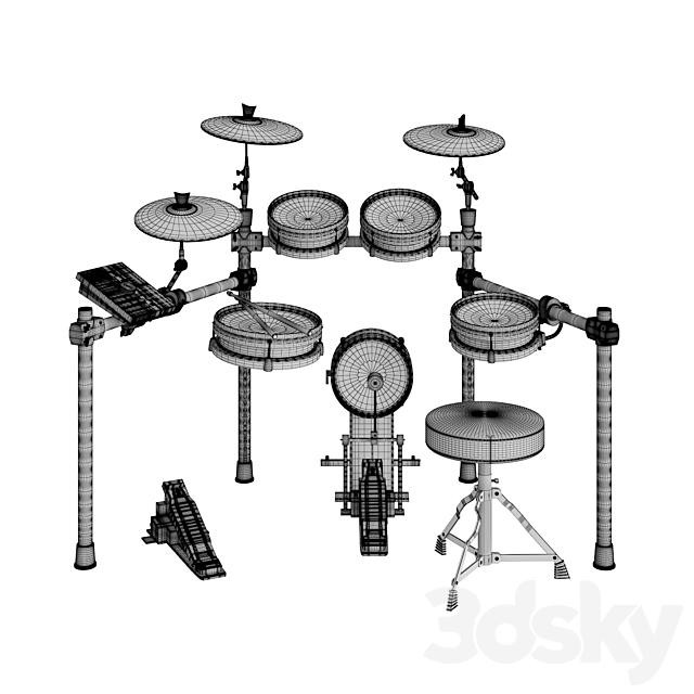 Electronic drum kit Alesis Command Mesh 3ds Max - thumbnail 2