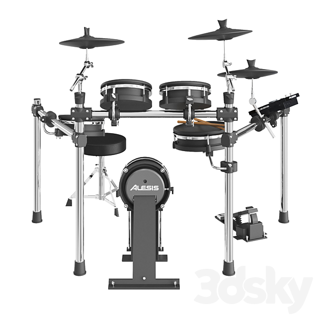 Electronic drum kit Alesis Command Mesh 3ds Max - thumbnail 3