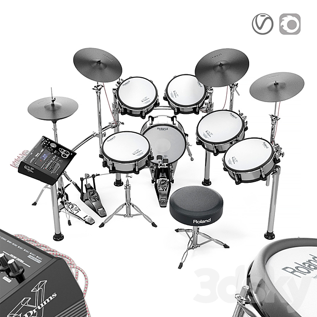 Electronic drums Roland TD30-KV 3DSMax File - thumbnail 1