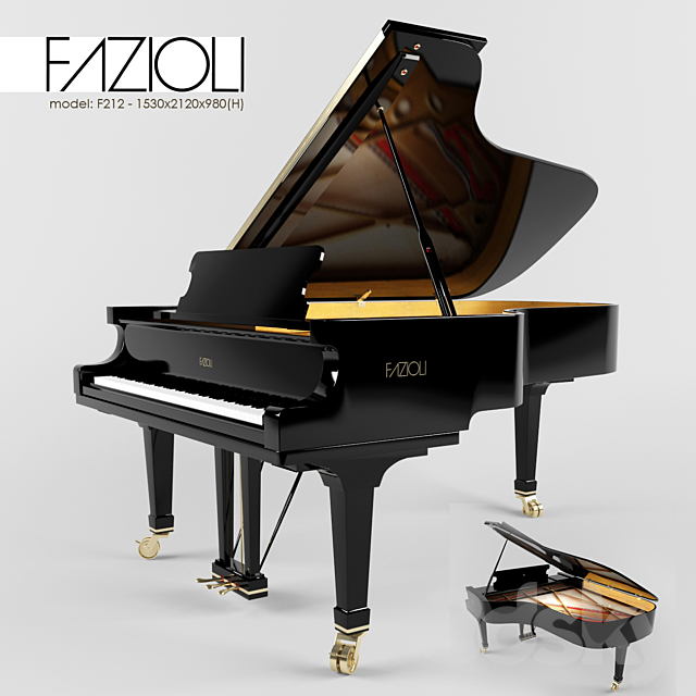 F212 FAZIOLI Piano 3DSMax File - thumbnail 1