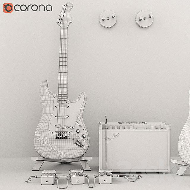 Fender guitar set 3DSMax File - thumbnail 3